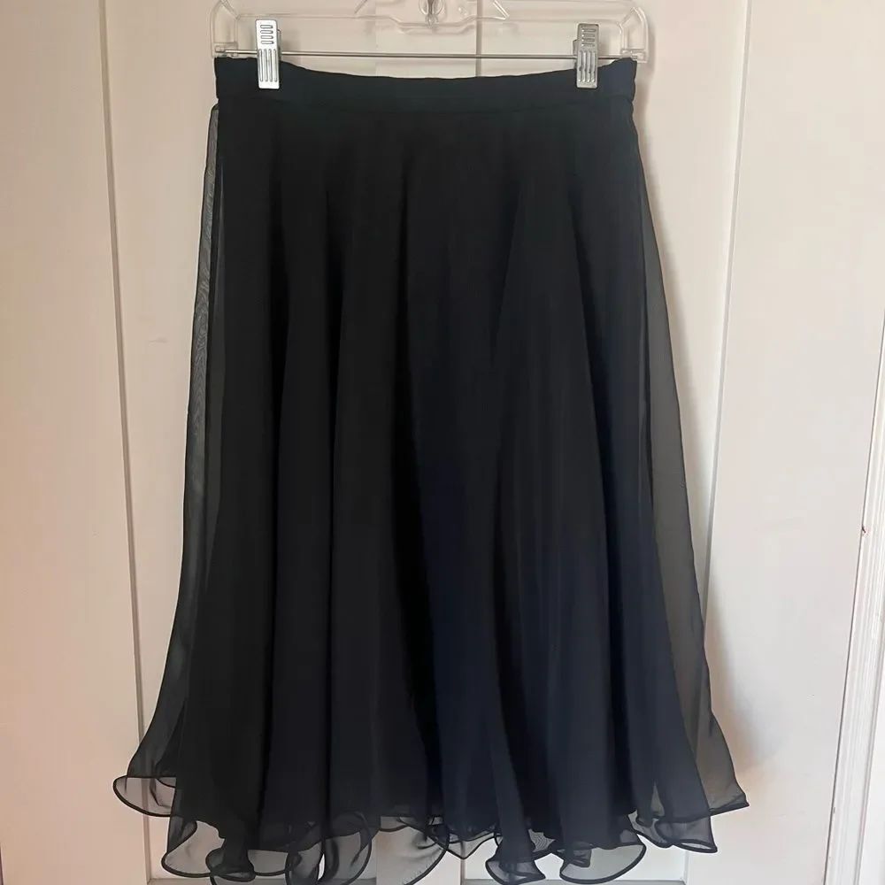 Rimini Vintage Black Chiffon Swing Elegant Evening Romantic Goth Fairy Skirt 6